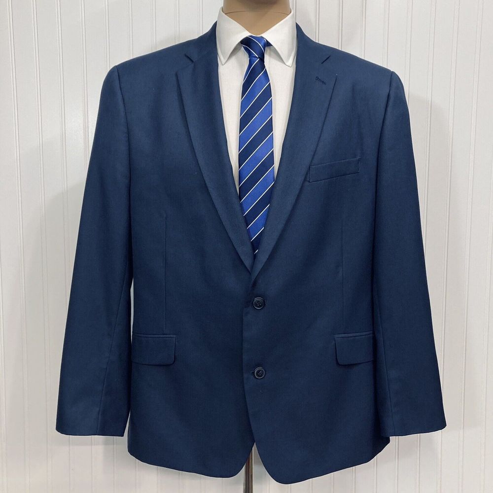 MADISON Blazer Mens 48 Modern Fit Belk Sport Coat Royal Blue Suit Jacket 48R